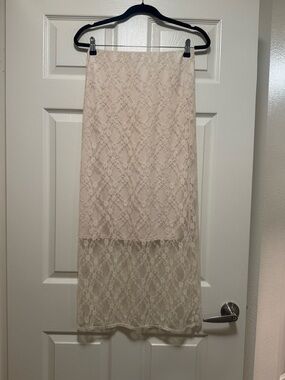 Sincerely Jules Cream Lace Midi Skirt